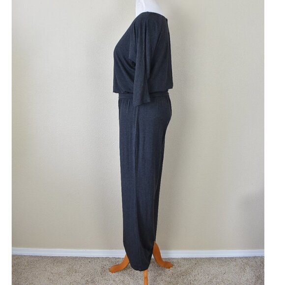 Soft Surroundings Toujours Jumpsuit Jersey Knit Charcoal Gray M - Picture 3 of 7